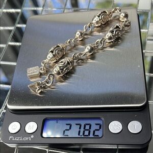 925 Sterling Silver 8” Beautiful Carved Silver Bracelet Made in Mexico